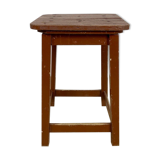 Ancien tabouret massif en bois chocolat