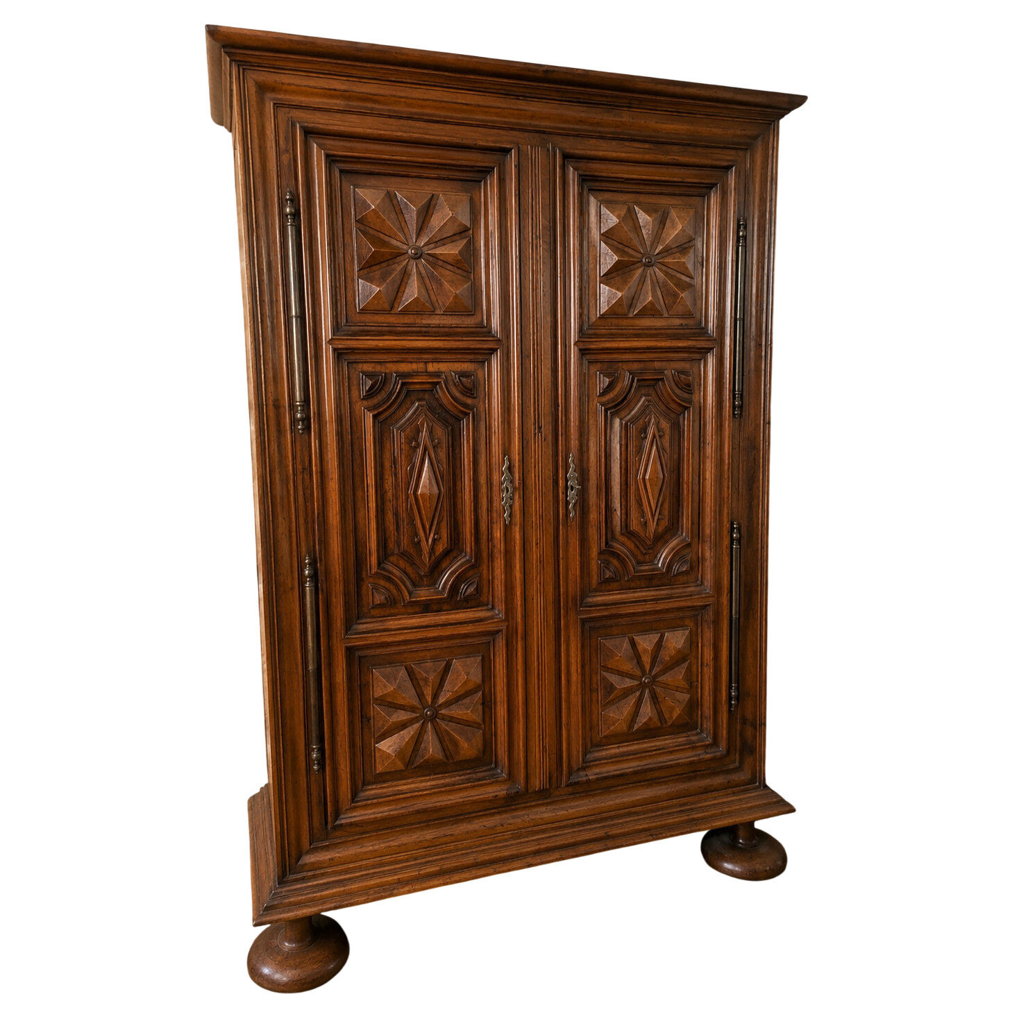 Louis XIII Walnut Carved and Moulded Wardrobe – 17th century