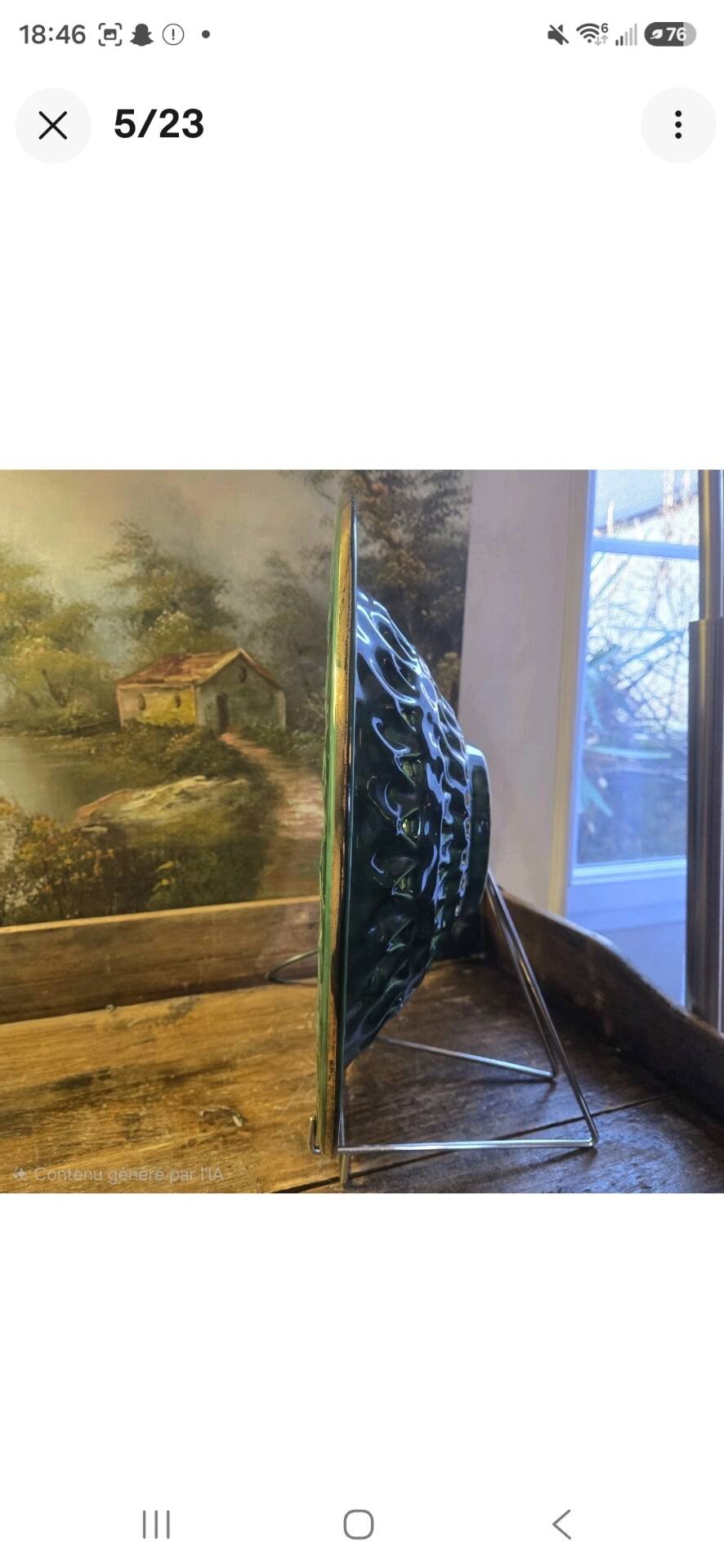 Magnificent and Huge Fruit Basket with Gold Highlights from the 50s-70s