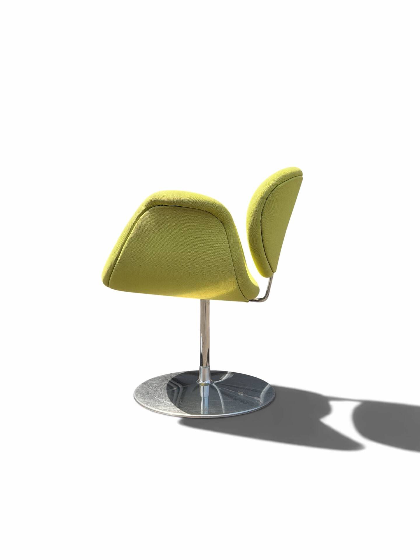 Little Tulip armchair by Pierre Paulin for Artifort in green fabric.