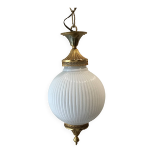 Suspension globe verre - laiton