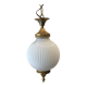 Suspension globe opal glass and brass