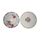 Tulip plates and garnet red bouquet