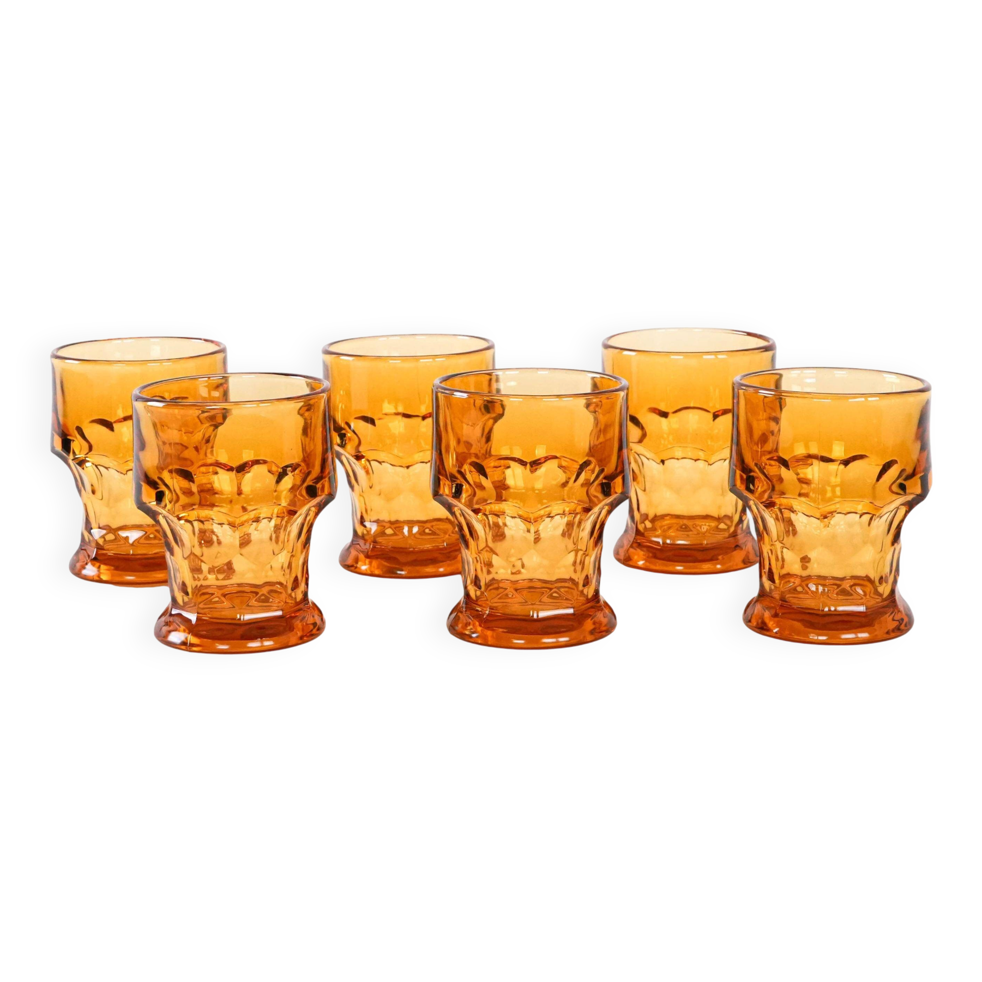 Set of six glasses, Italian design, 1970s, made in Italy
