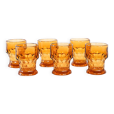 Ensemble de six verres, design italien, années 1970, fabriqué en Italie.