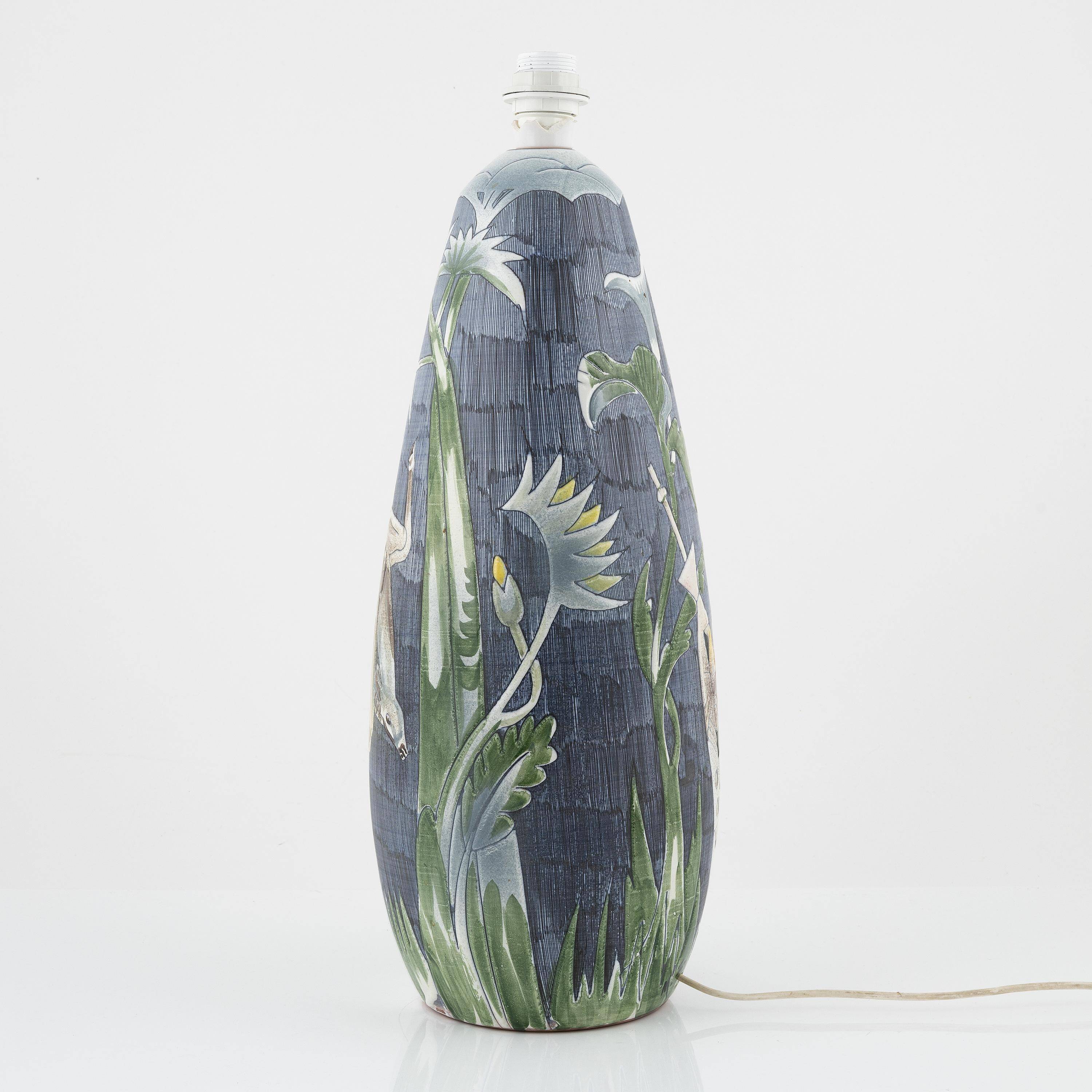 Marian Zawadski Tiglmans lamp ceramic Sweden 1962 Signed