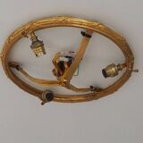 Bronze Cut Glass Ceiling Light: Mid-Century French Louis XVI Ceiling Lamp