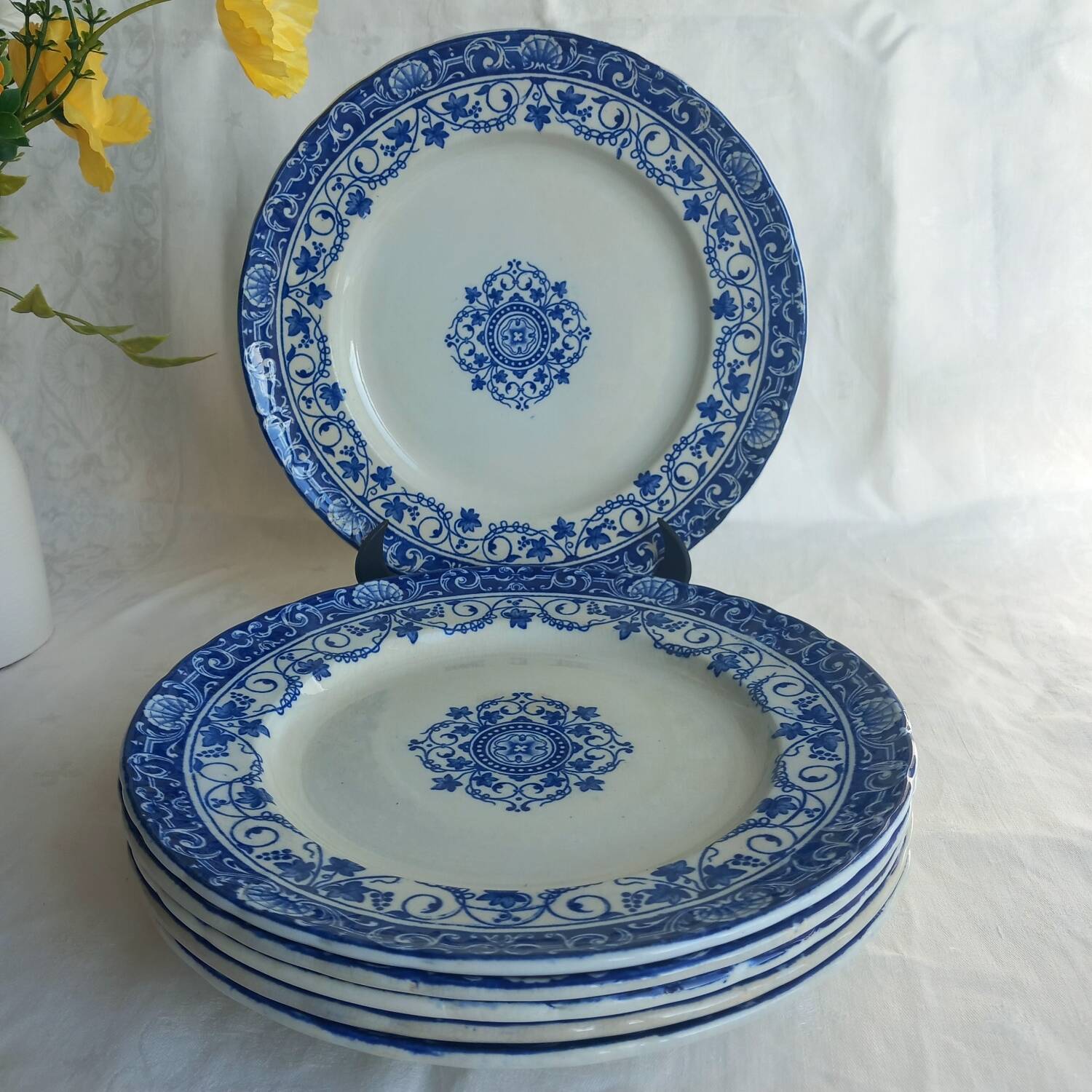 6 Jules Vieillard plates, "Louis XV" service, 19th century