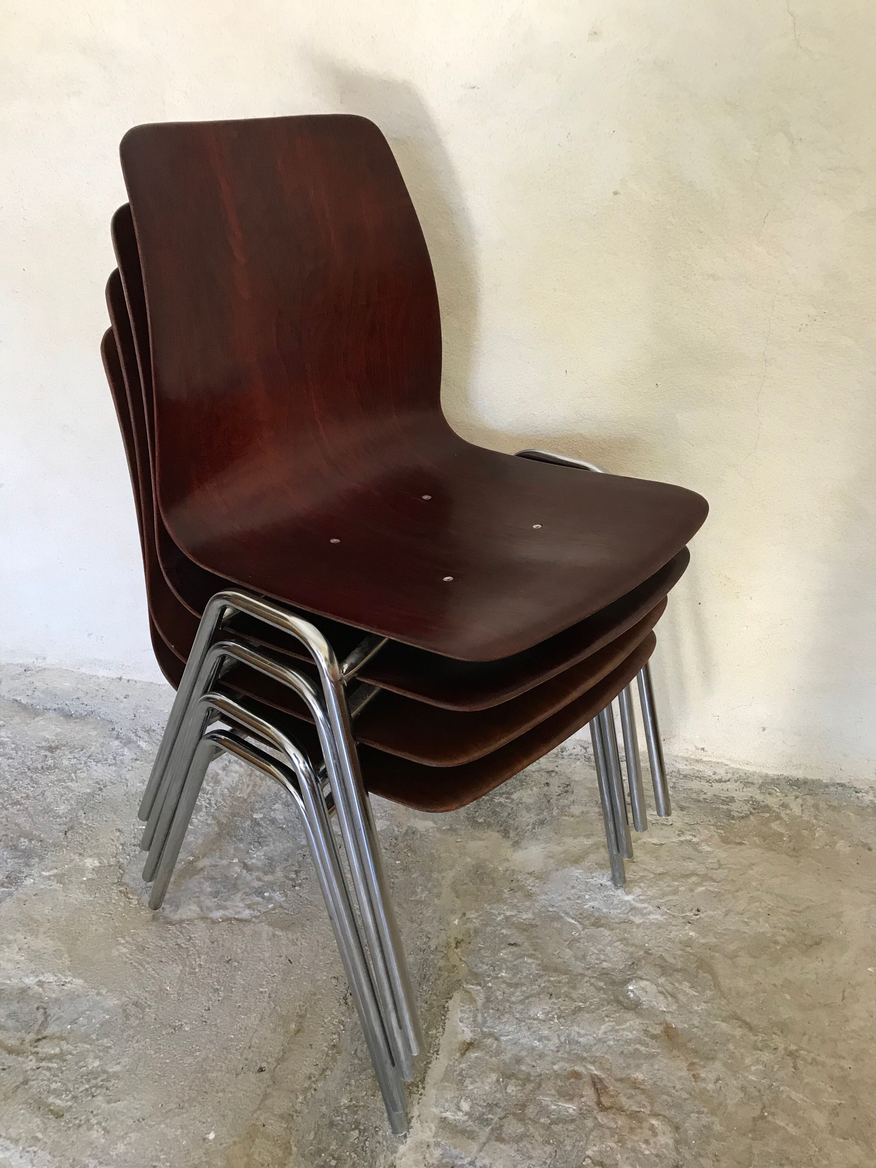 Set of 4 vintage chairs Pagholz West Germany
