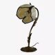Lampe de bureau antique en fonte et patte de verre