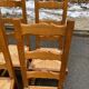 6 dining chairs made of solid medium oak with straw seats, 110cm