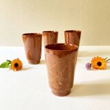 Glazed terracotta cups, speckled effects