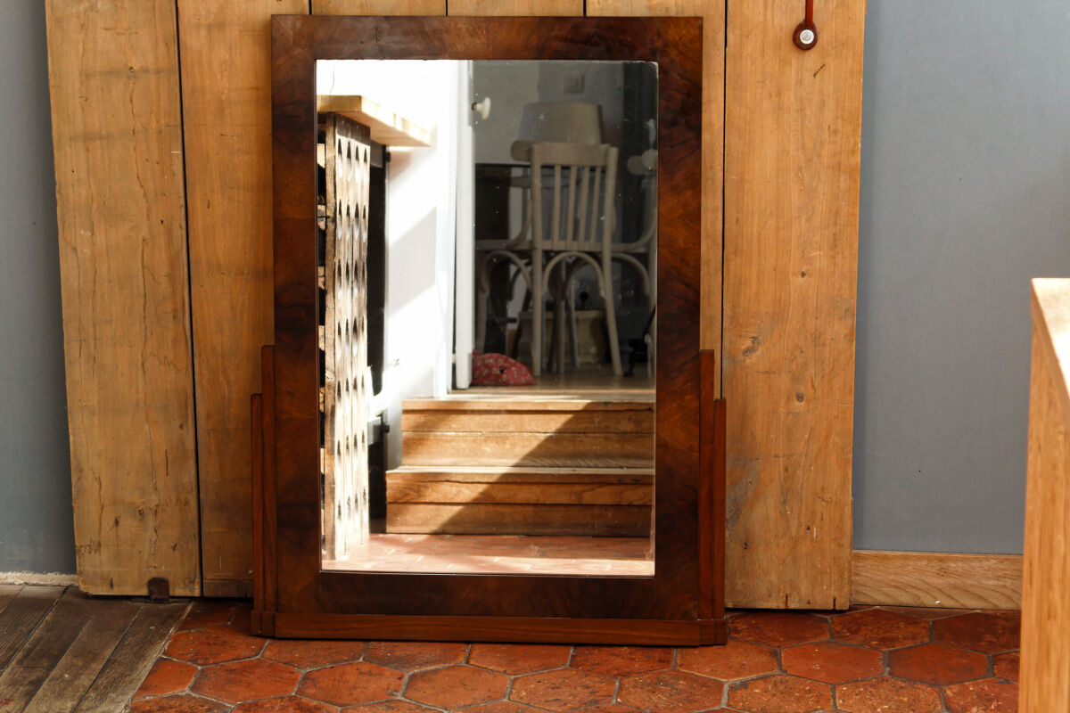 Art Deco trumeau mirror – rosewood