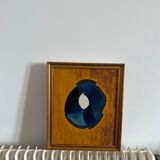 Abstract painting with vintage gilded frame