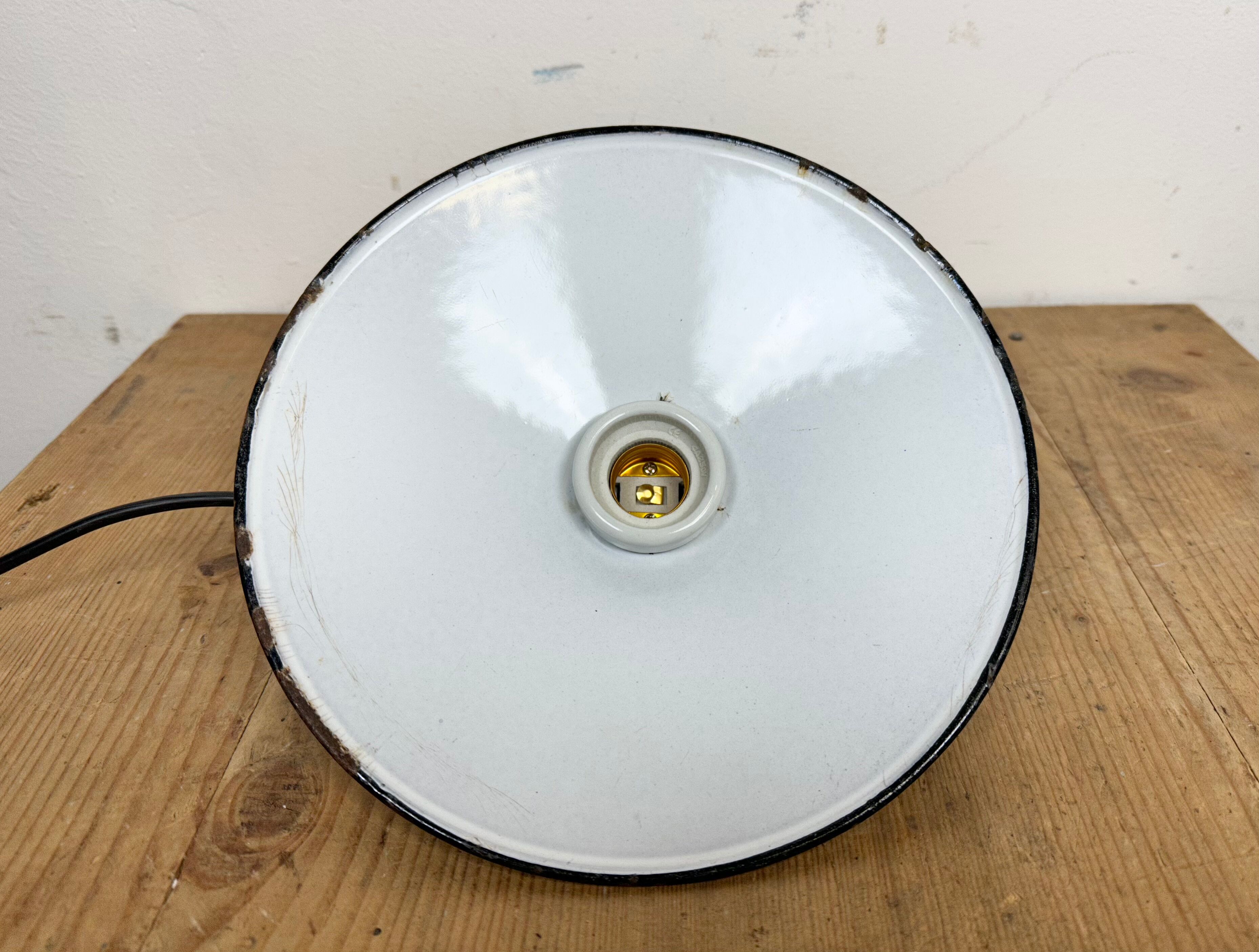 Industrial Red Enamel Pendant Light, 1970s