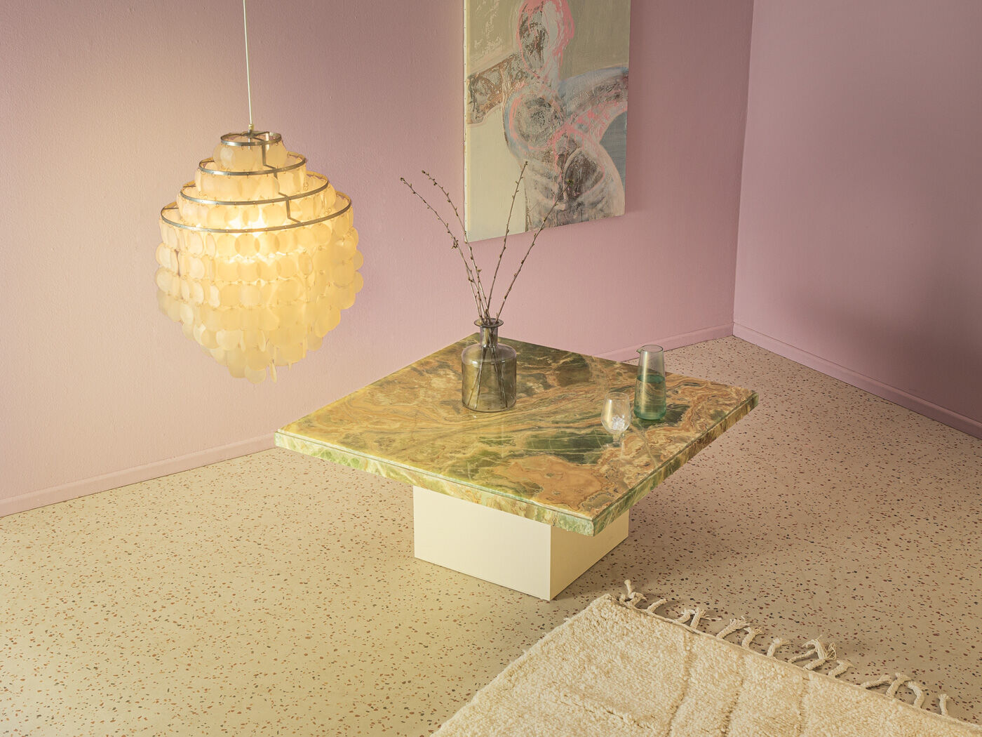 1960s onyx coffee table