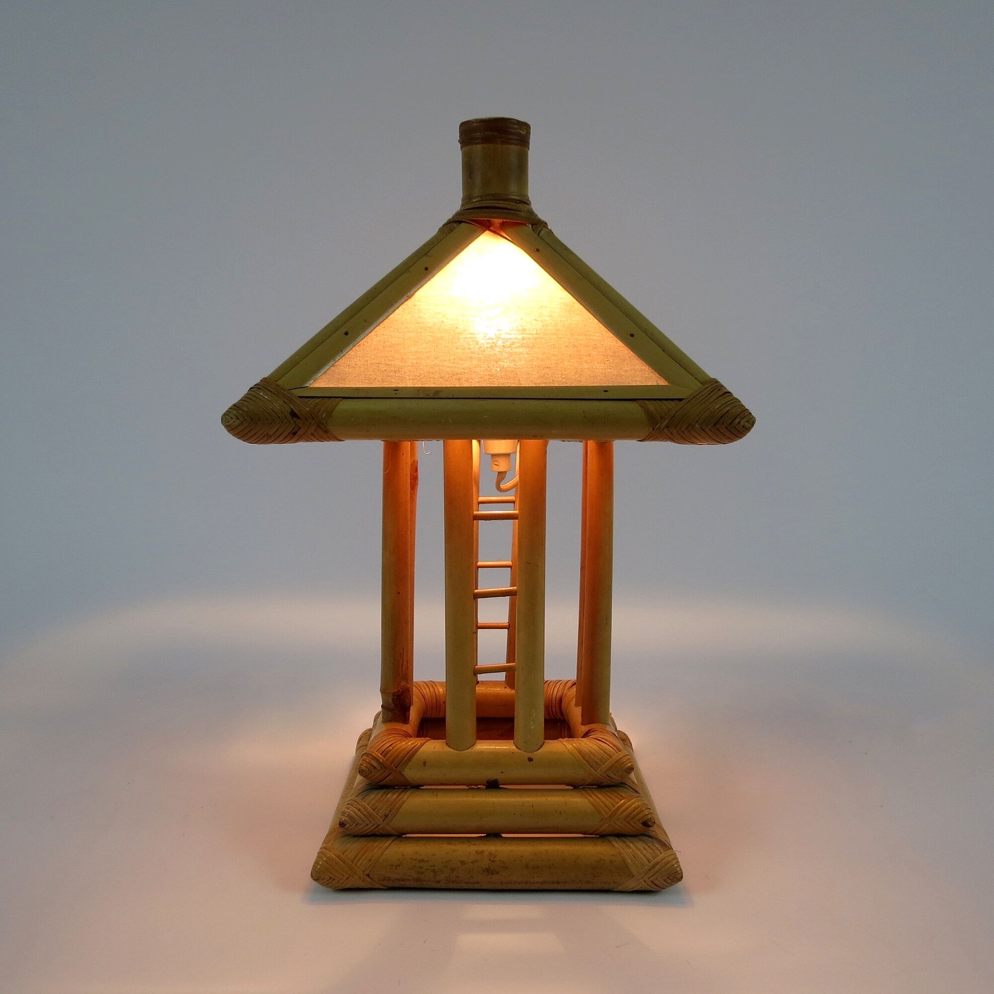 Set of 2 bamboo table lamps 1960s