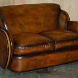 Art Deco canapés by Harry & Lou Epstein, hand-dyed leather.