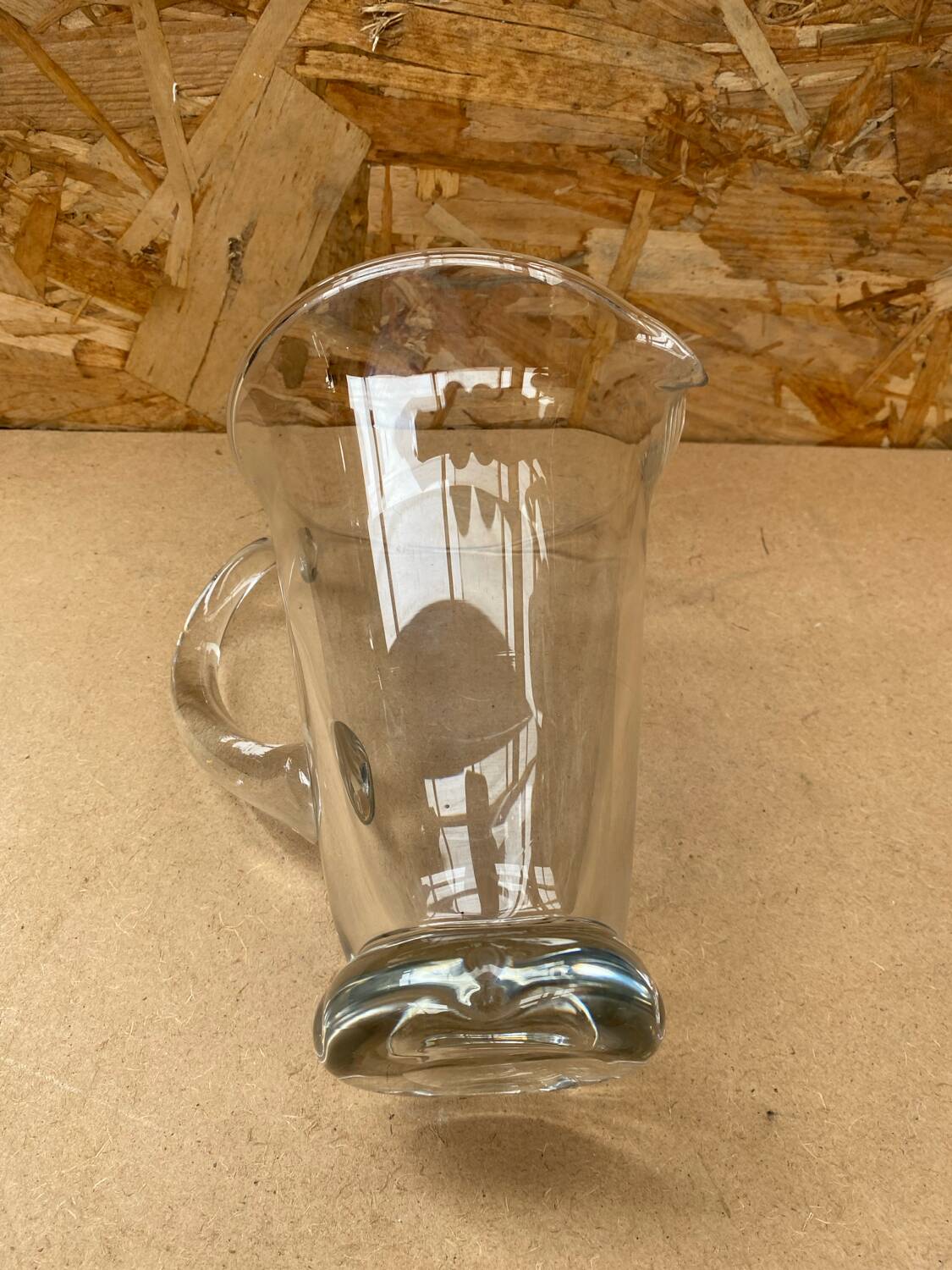 Antique Vintage Clear Blown Glass Pitcher