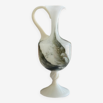 Vase pichet florentin en verre murano et opalin, 1955