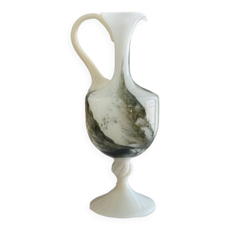 Vase pichet florentin en verre murano et opalin, 1955