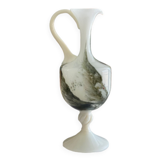 Florentine pitcher vase in murano and opaline glass, 1955