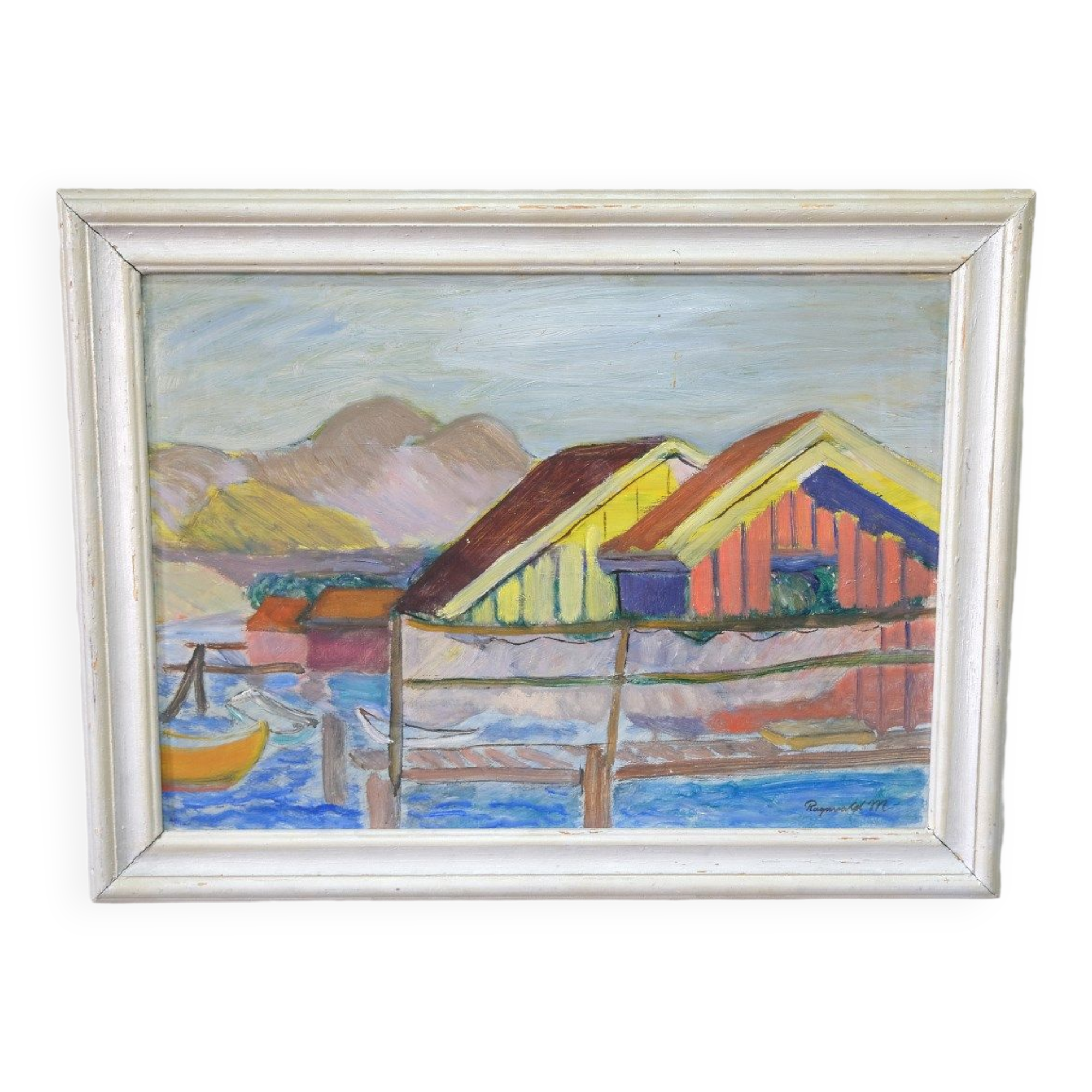 Ragnvald Magnusson, Swedish Modern Landscape, 1960, Oil on Panel, Framed
