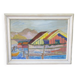 Ragnvald Magnusson, Swedish Modern Landscape, 1960, Oil on Panel, Framed