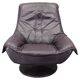 Italian dark purple leather swivel lounge chair, 1980s