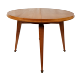 Table ronde en hêtre par Robert Debieve pour Minvielle 1960