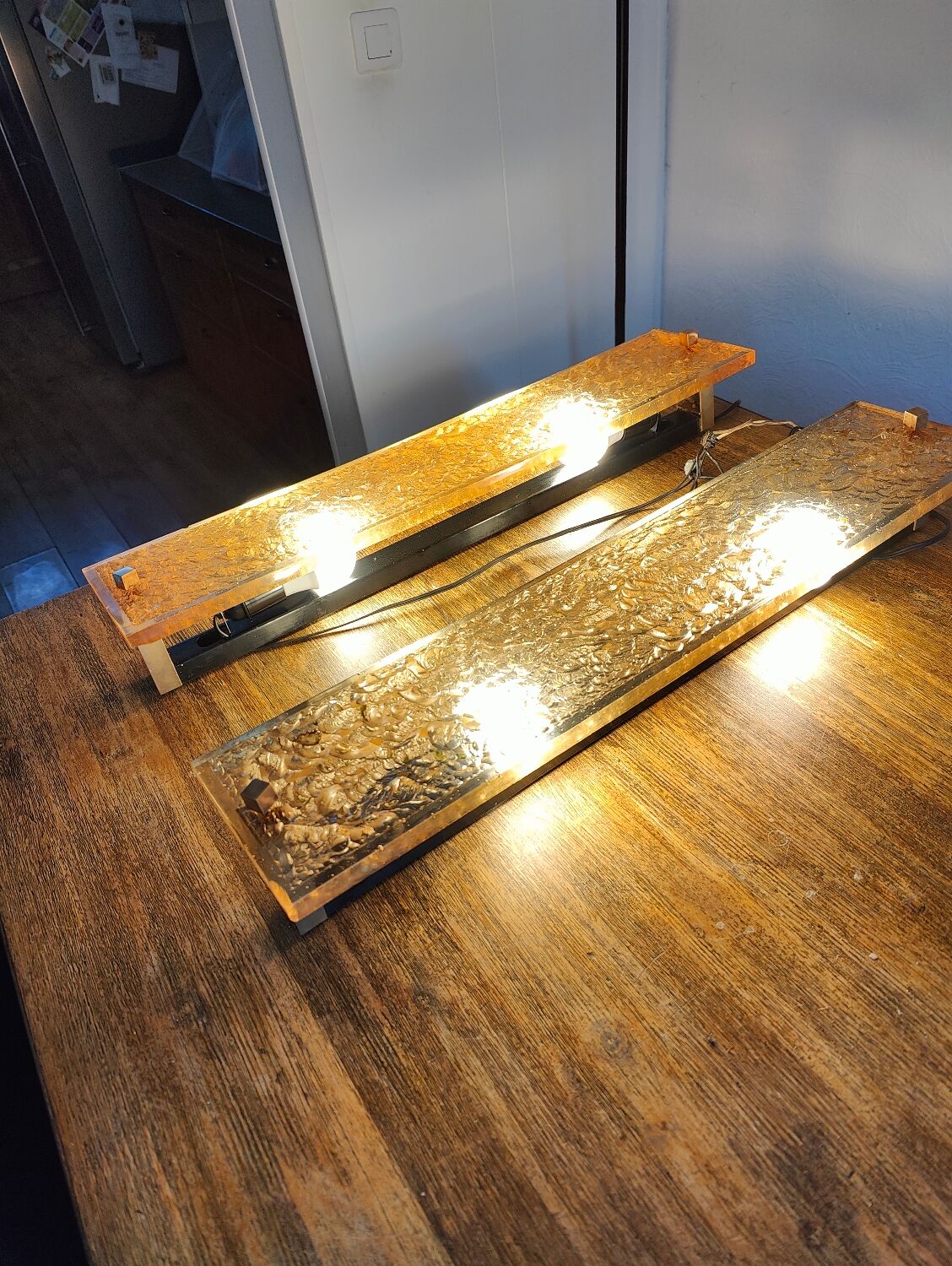 Pair of large Dallux wall lights attributed to Pierre Disderot.