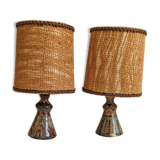 Pair of Courjault ceramic lamps