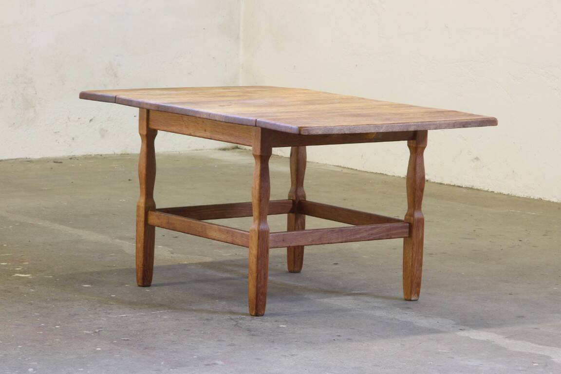 1960s mid-century brutalist Danish coffee table in oak attributed to Kjærnulf