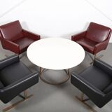 Lot de 4 fauteuils Wilkhahn Flexor et une table basse par Georg Leowald