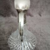 Glass and silver metal wine carafe