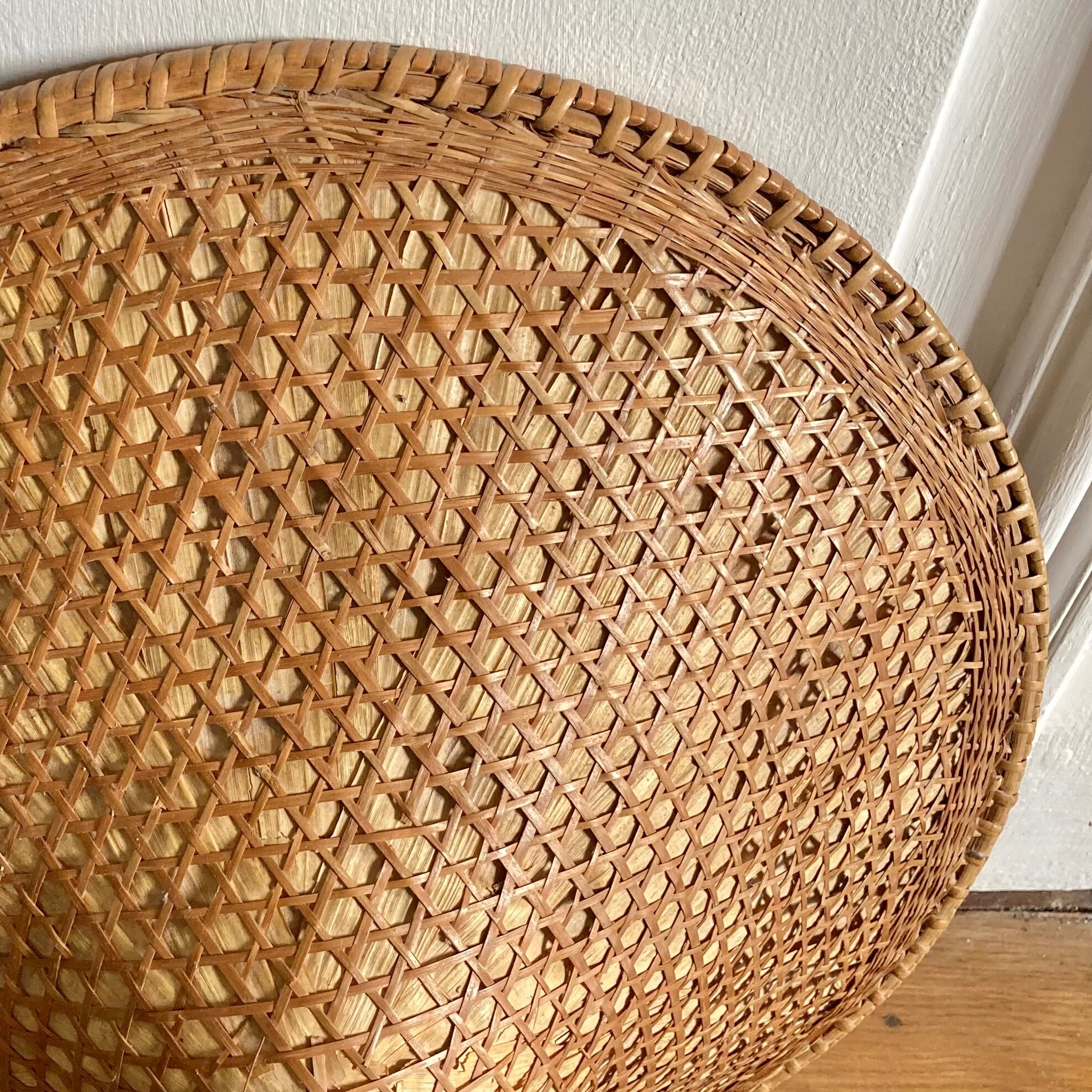 Asian hat vintage rattan canning