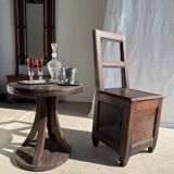 Antique oak chest chair