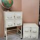 Vintage storage unit, 8 lockers, industrial design in metal