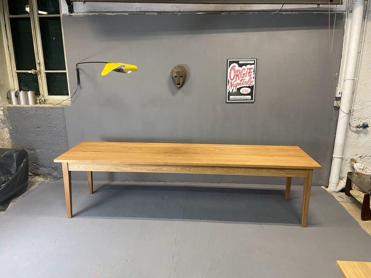 Table de ferme pieds fuseaux 400 x 120 cm