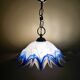 Vintage blue and white stylised flower pendant
