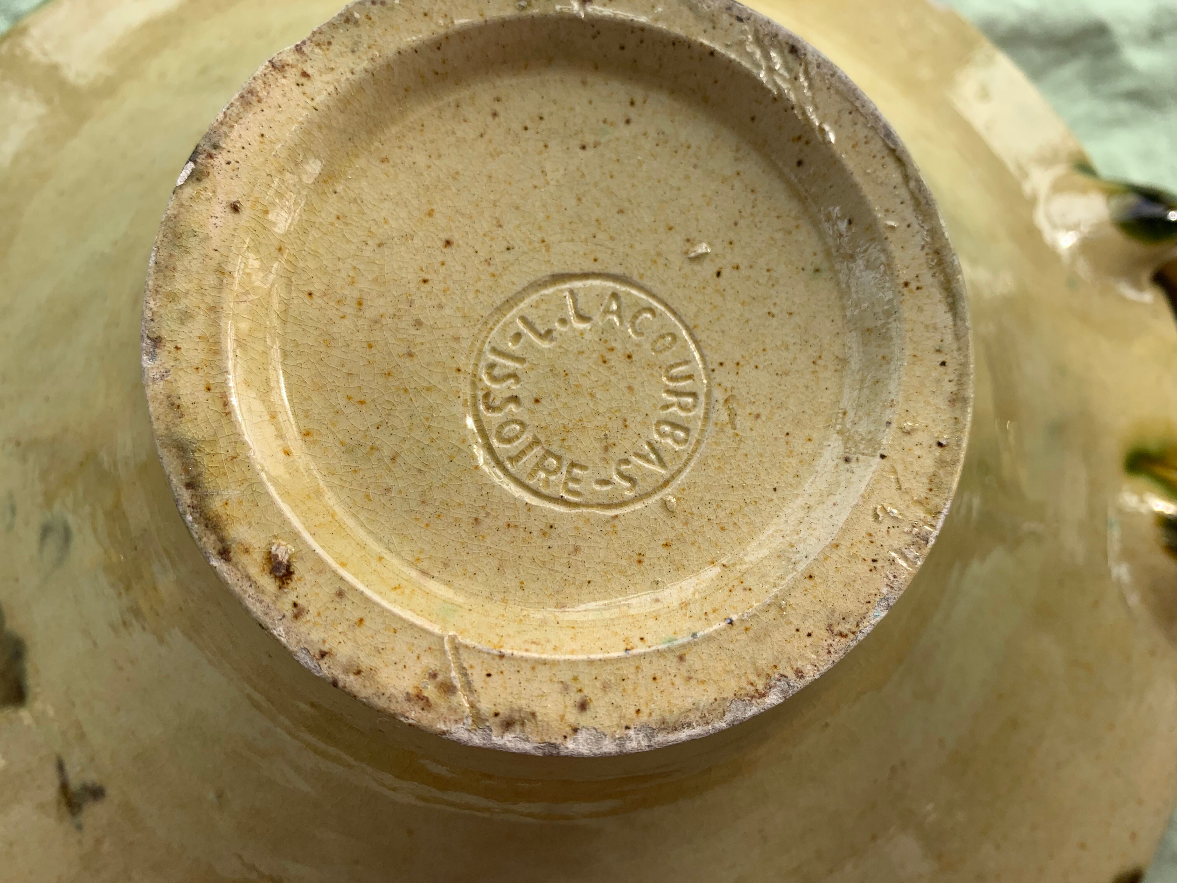 Cup and two baskets glazed sandstone pottery lacourbas with old issoire