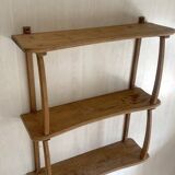Vintage 1950s solid wood wall shelf
