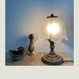 Art deco brass lamp and glass paste