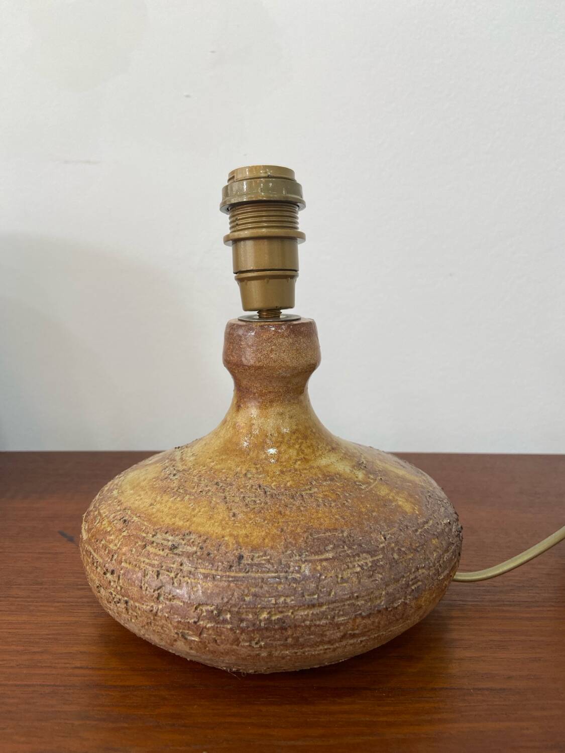 Vallauris stoneware lamp, signed Sesame