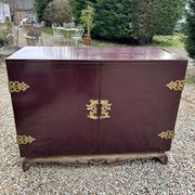 1950's lacquered wood and brass sideboard