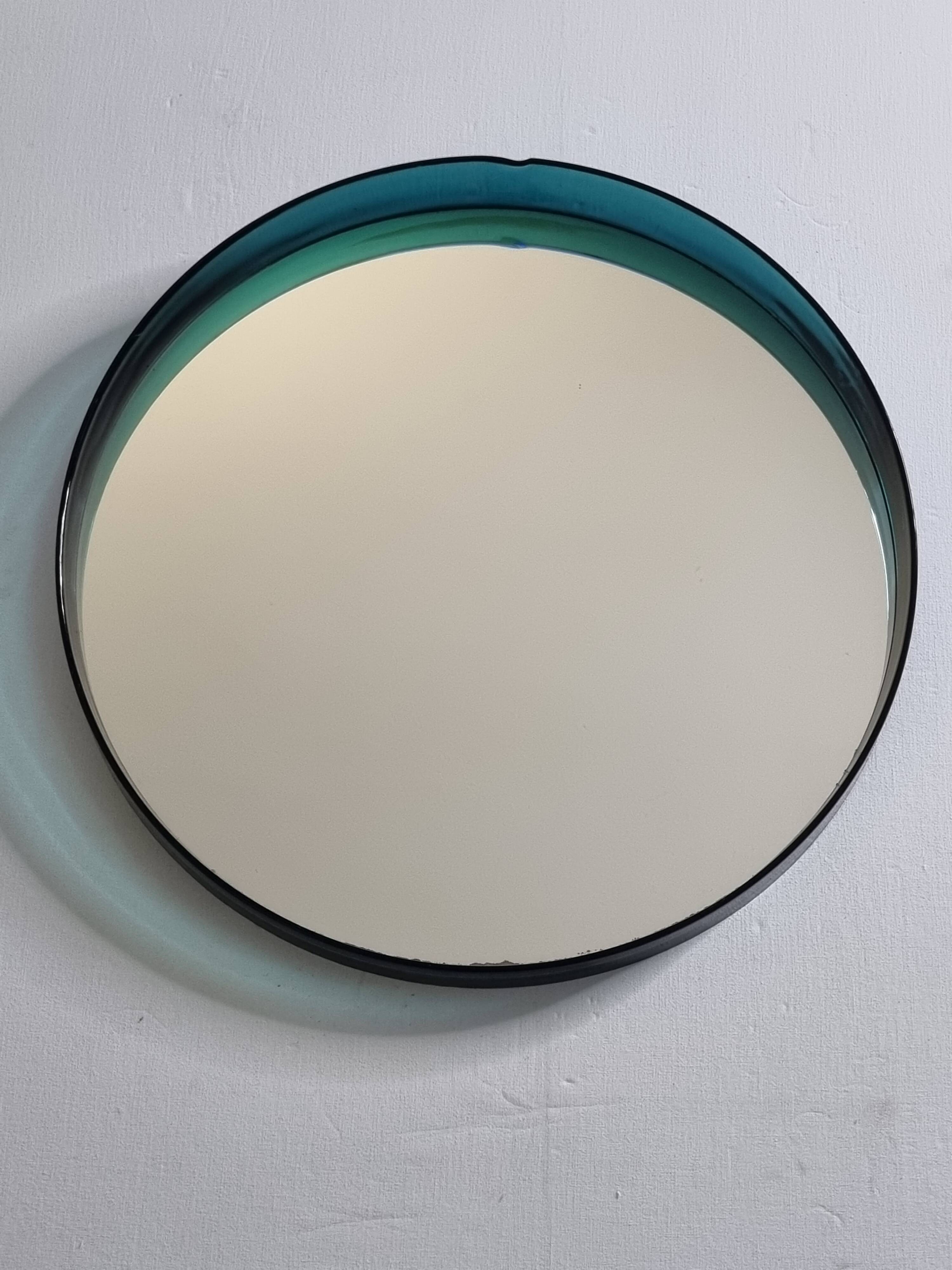 Syla 710 Blue Round Cap Mirror, 1970s, 47 cm