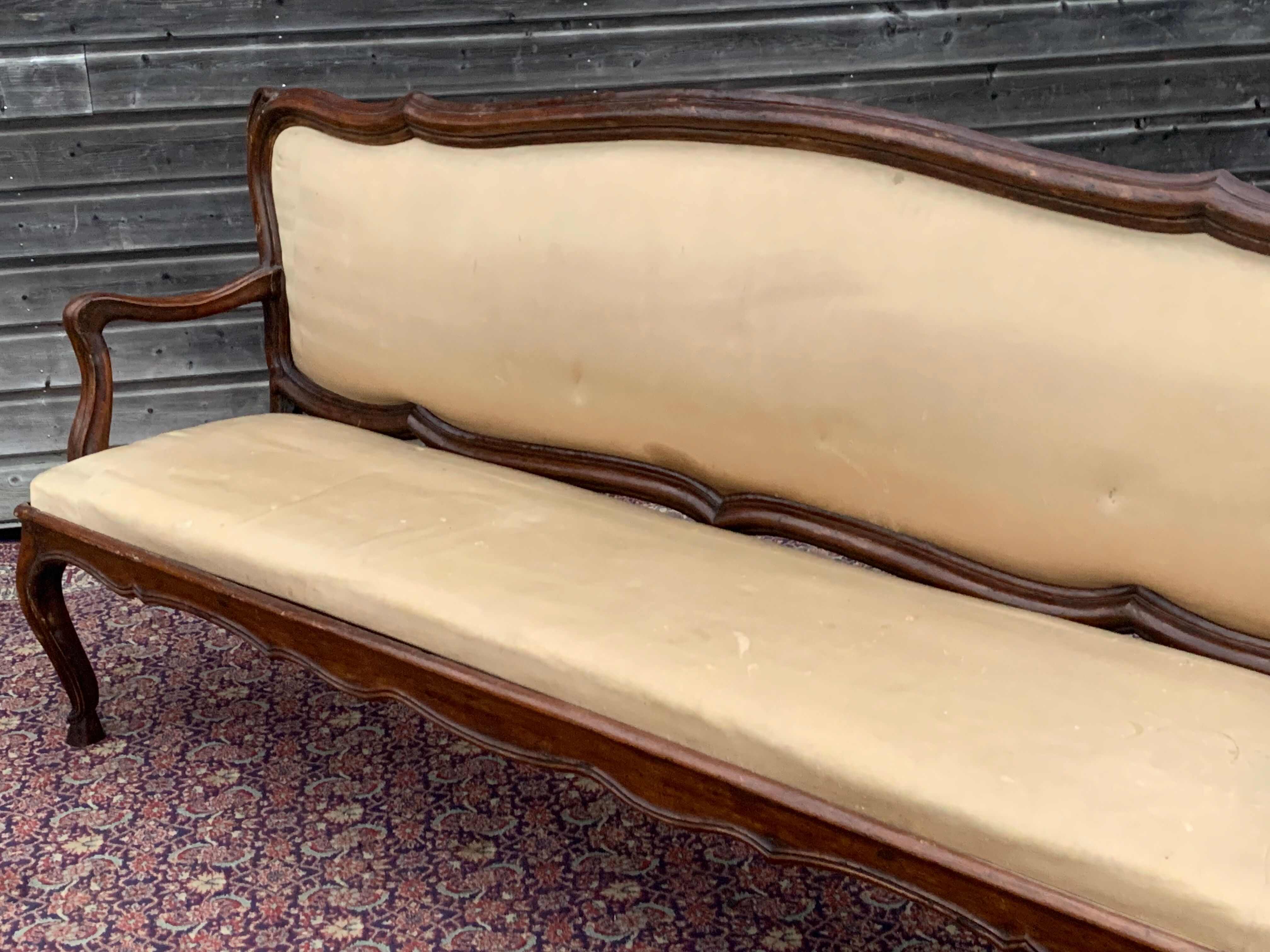 Sofa with walnut frame italy eighteenth century