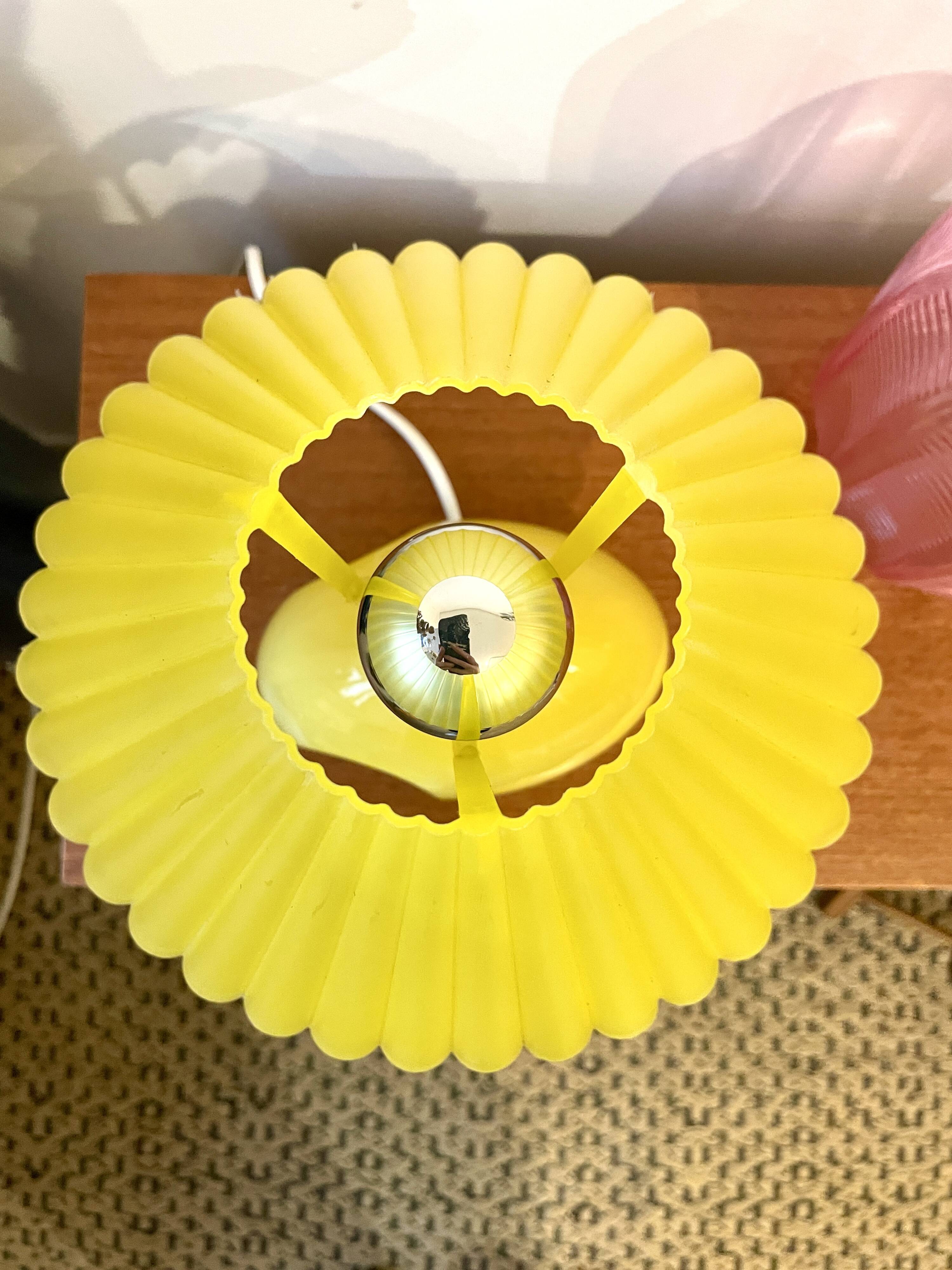 Yellow ceramic lamp organic shape