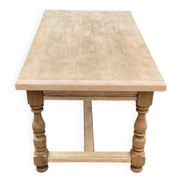 Table à manger de ferme extensible rénovée en chêne 20ème 170-250cm