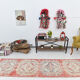 Tapis rouge & beige vintage coureur 82x269cm